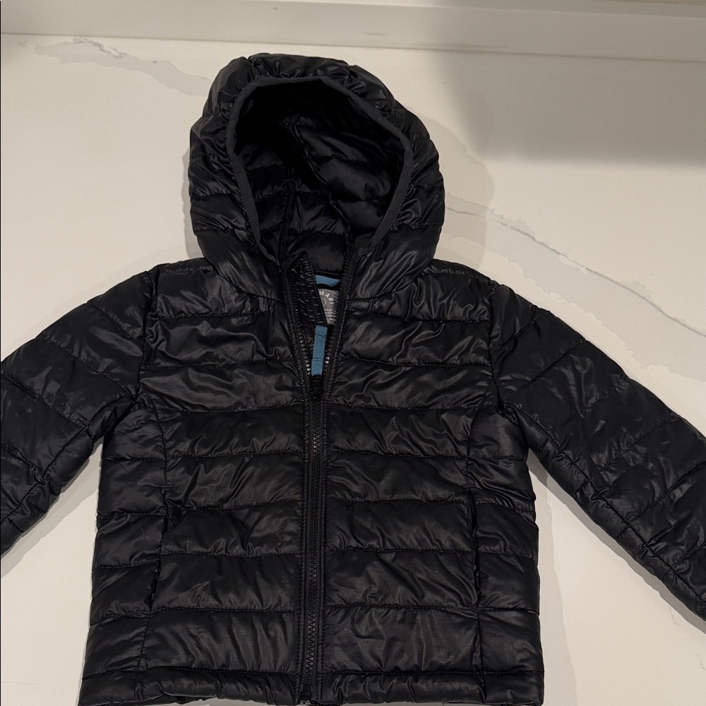 Primary Black Hooded Puffer Jacket